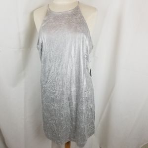 Halston silver dress NWT